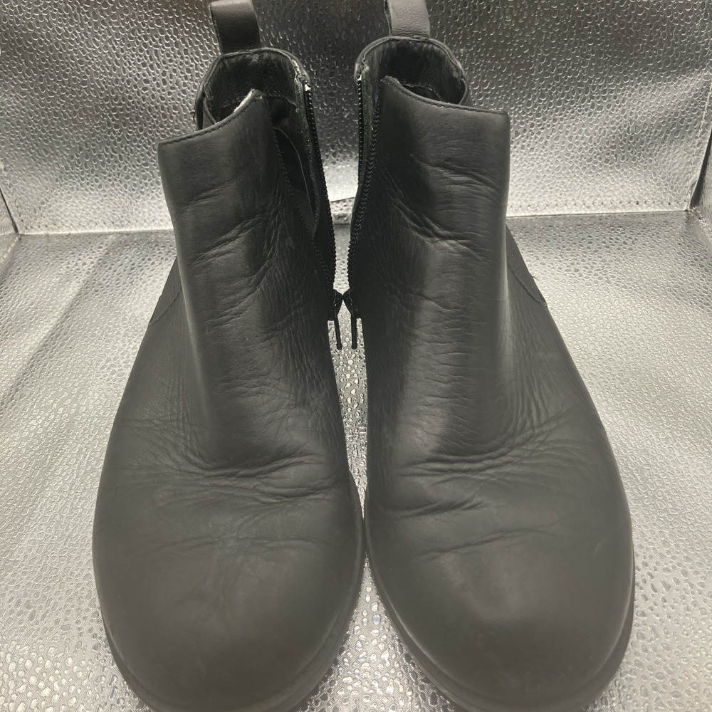 Vionic Womens 8 Black Leather Formal Luxury Side Zip Ankle Bootie Boots